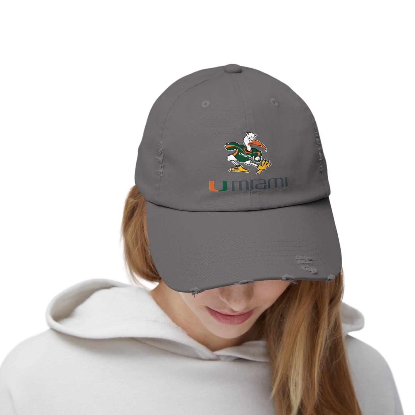 Miami Hurricane Distressed Cap