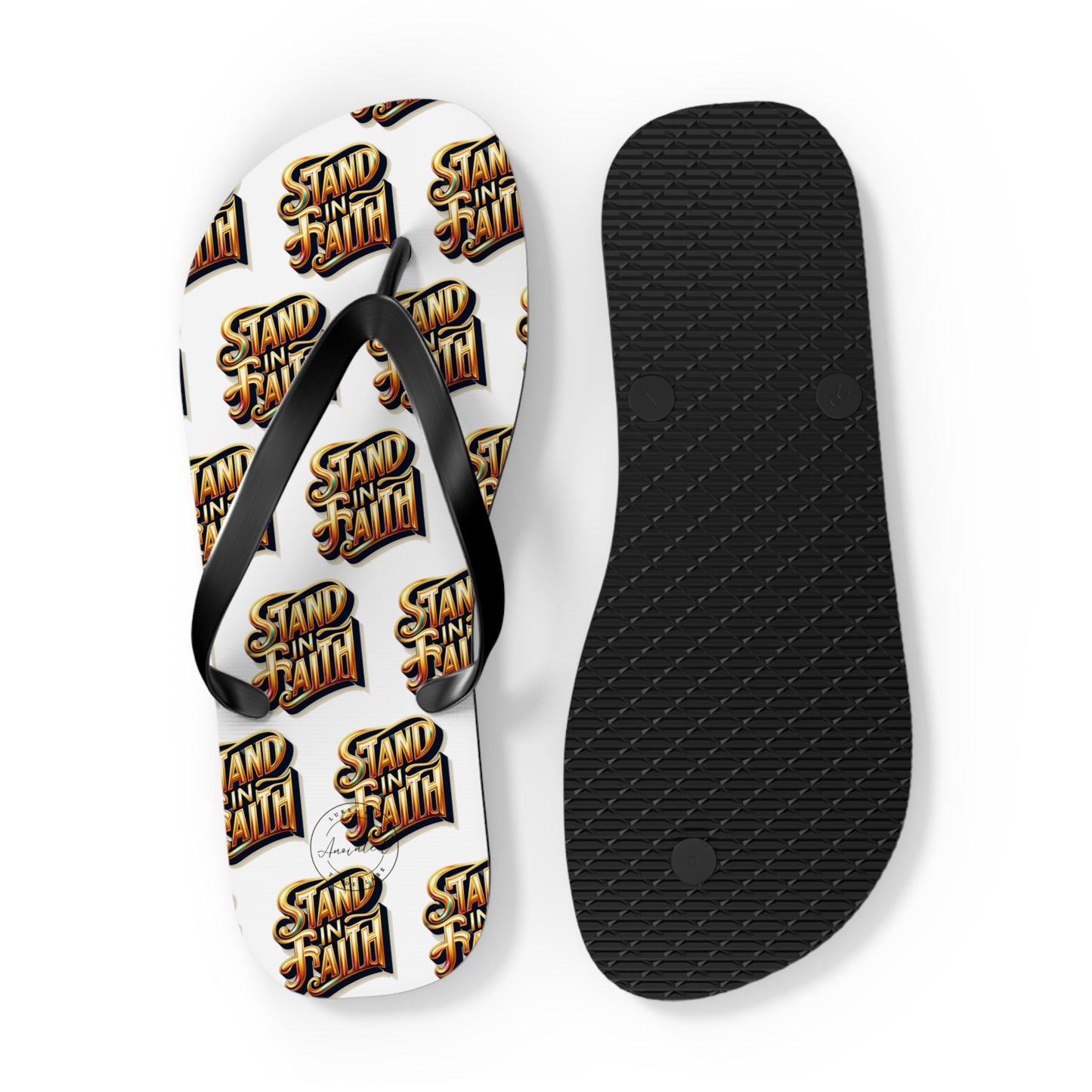 STAND IN FAITH Flip Flops - Christian Religious Sandals, Inspirational Beach Shoes, Summer Footwear, Scripture Thong Slippers, Religious