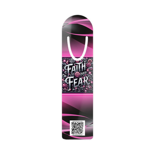 Pink Bookmark, Inspirational Faith Over Fear Bookmarker, Christian Bookmark, Bible Verse Bookmark, Religious Reading Tool