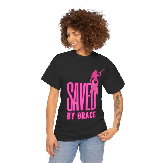 SAVED BY GRACE  1- Unisex Heavy Cotton Tee