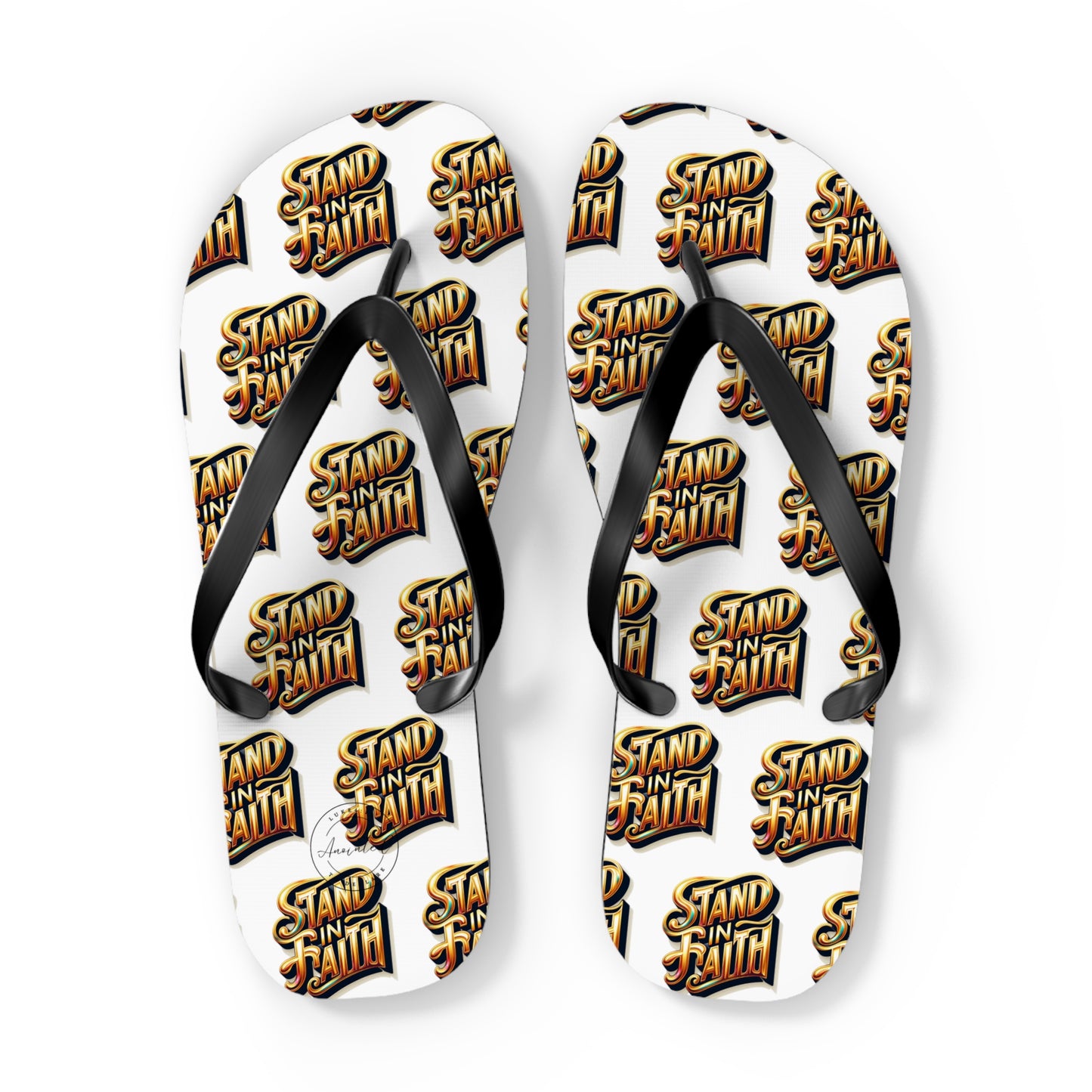 STAND IN FAITH Flip Flops - Christian Religious Sandals, Inspirational Beach Shoes, Summer Footwear, Scripture Thong Slippers, Religious