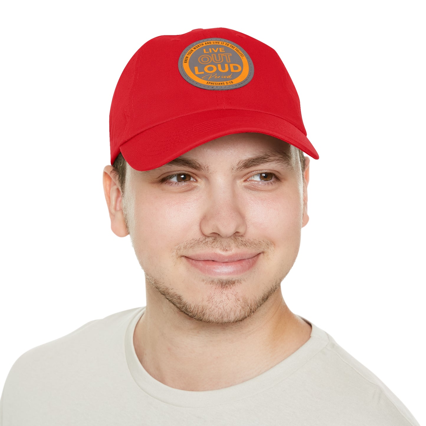 Hat with Leather Patch (Round)
