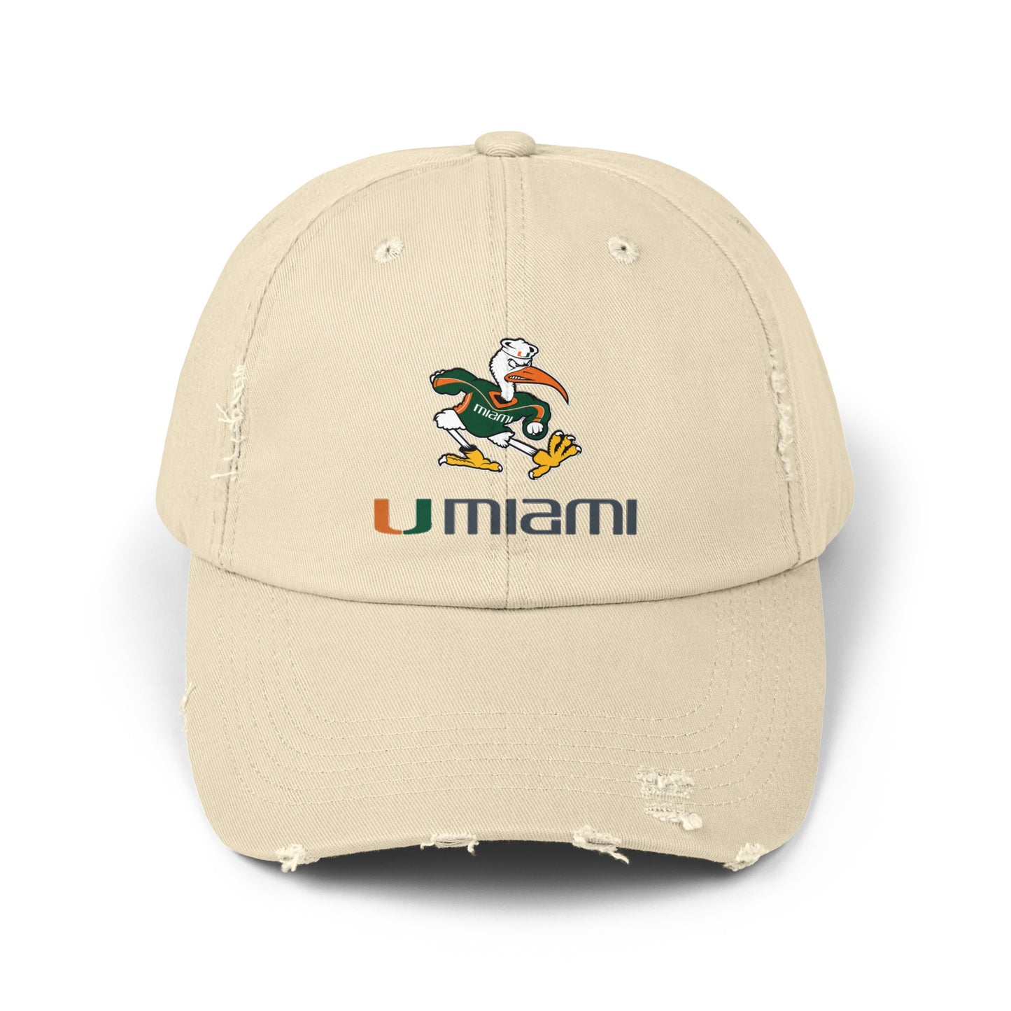 Miami Hurricane Distressed Cap