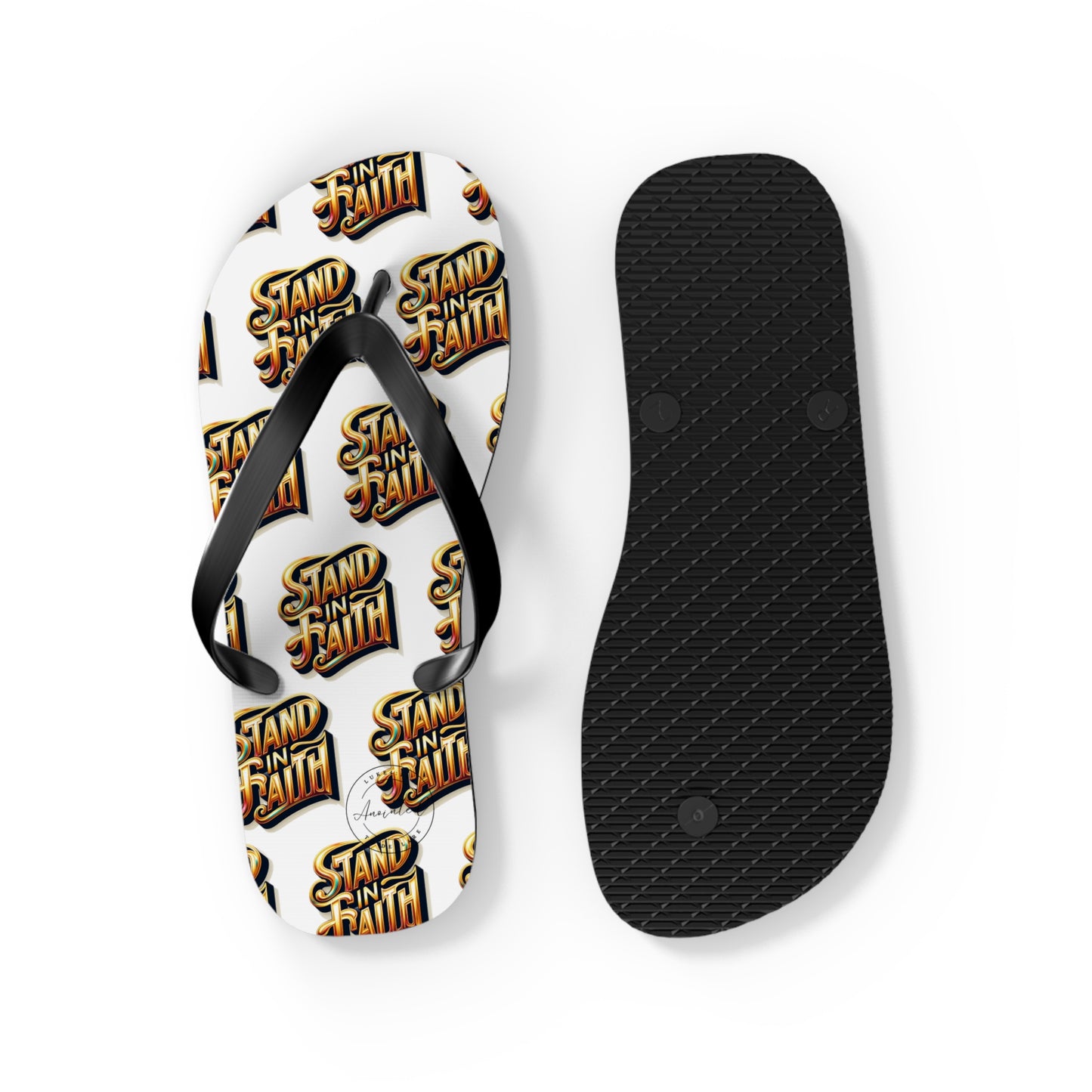 STAND IN FAITH Flip Flops - Christian Religious Sandals, Inspirational Beach Shoes, Summer Footwear, Scripture Thong Slippers, Religious