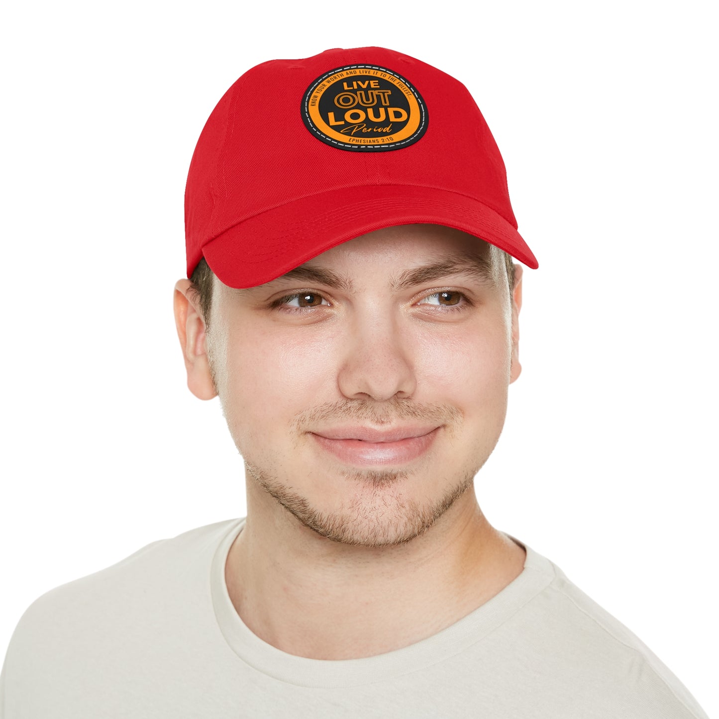 Hat with Leather Patch (Round)
