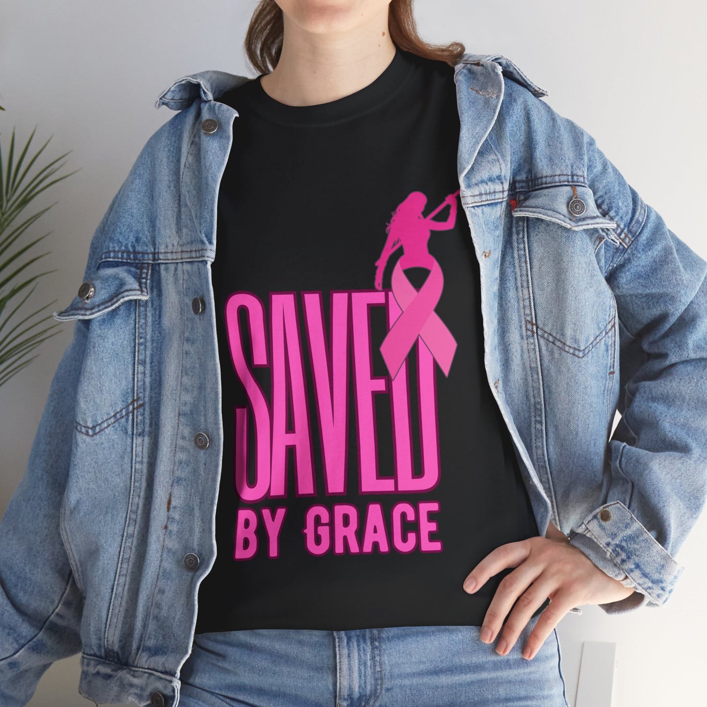 SAVED BY GRACE  1- Unisex Heavy Cotton Tee