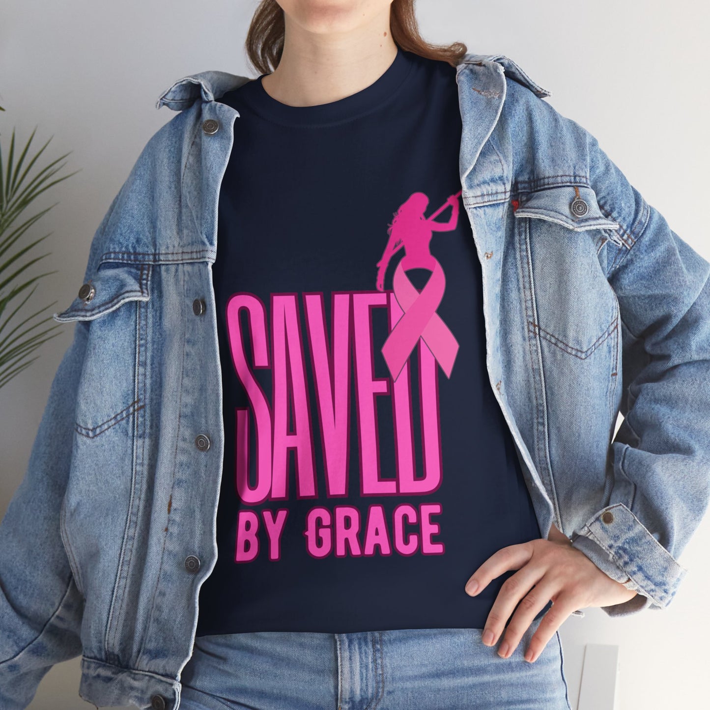 SAVED BY GRACE  1- Unisex Heavy Cotton Tee