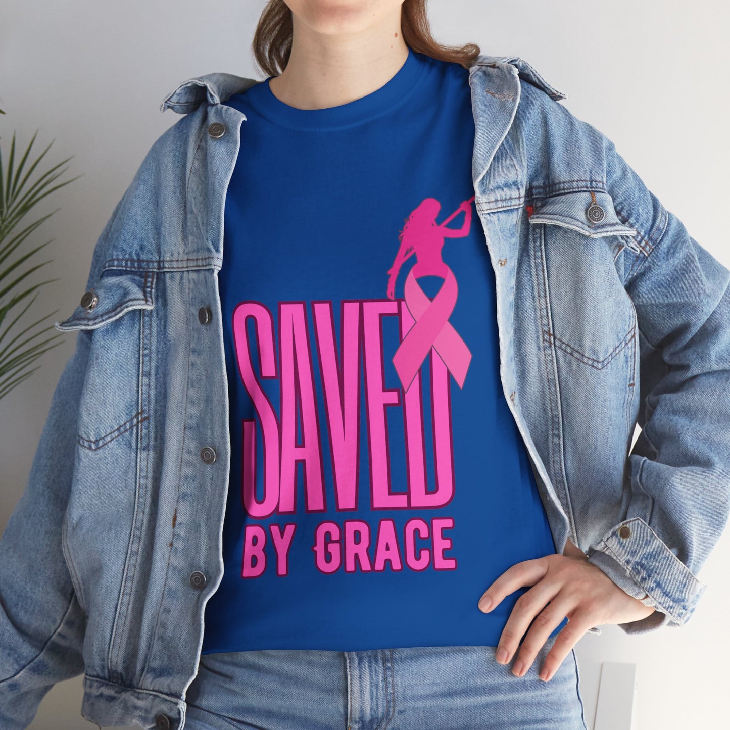 SAVED BY GRACE  1- Unisex Heavy Cotton Tee