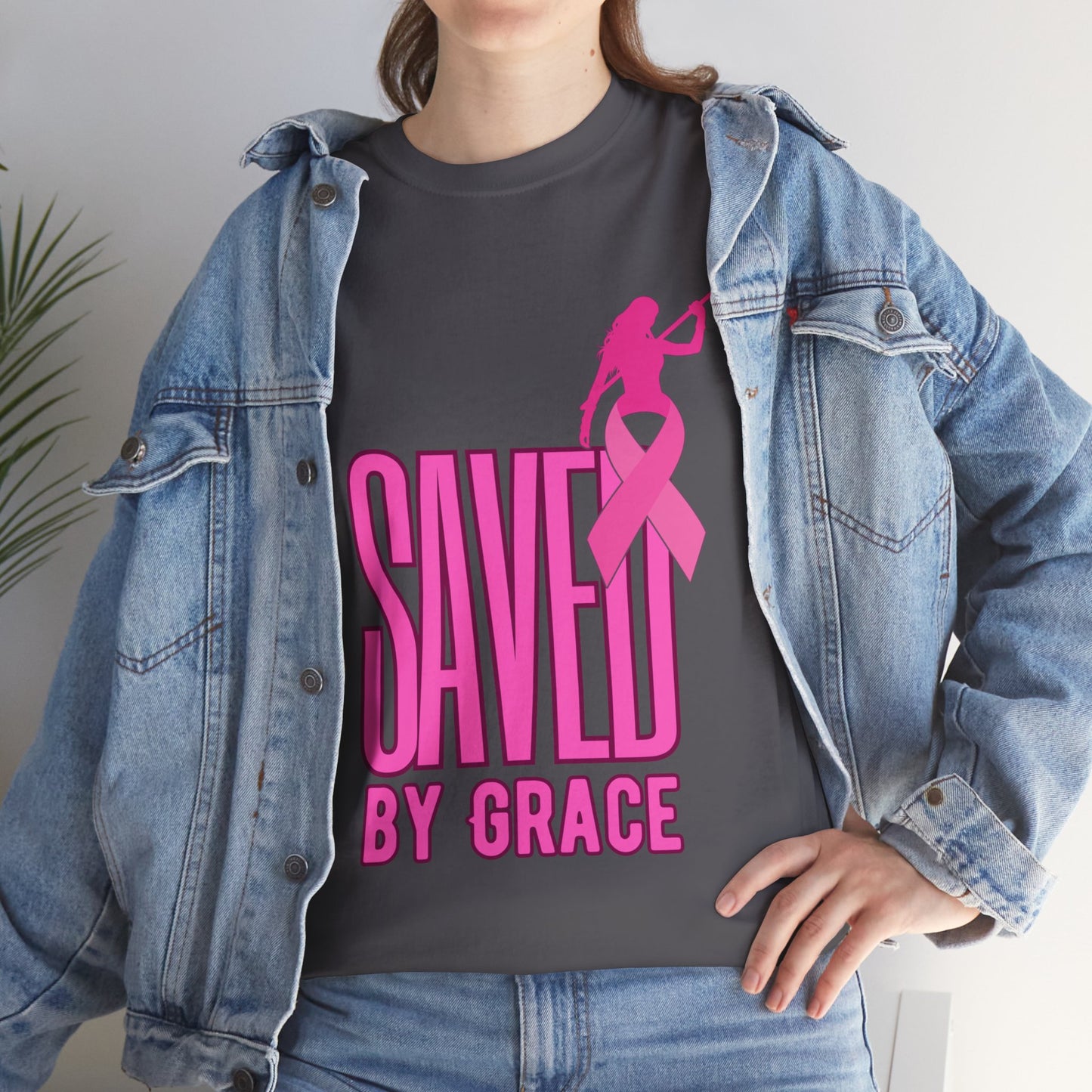 SAVED BY GRACE  1- Unisex Heavy Cotton Tee