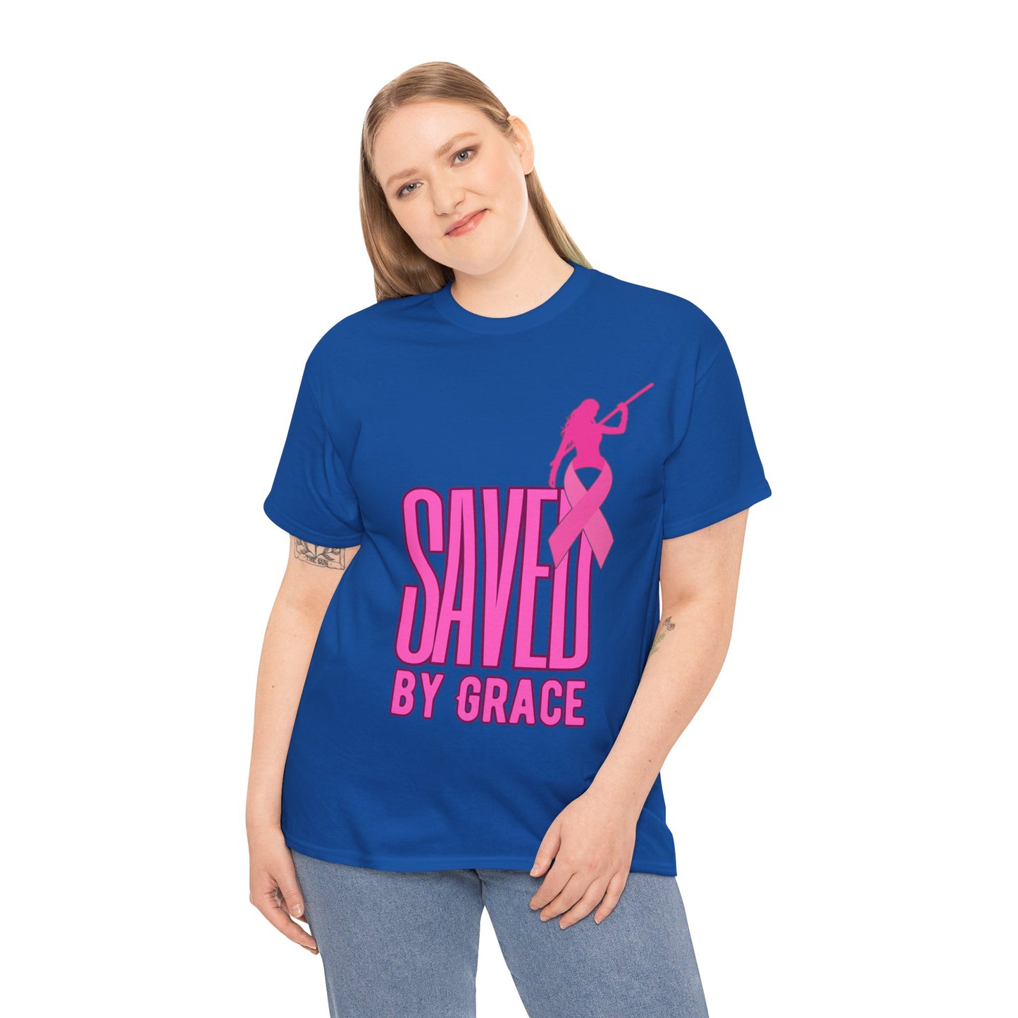 SAVED BY GRACE  1- Unisex Heavy Cotton Tee