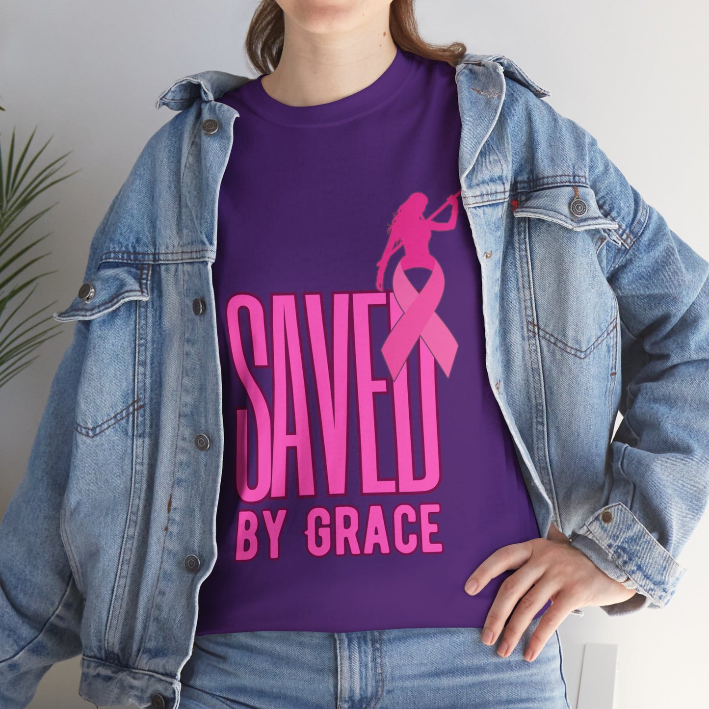 SAVED BY GRACE  1- Unisex Heavy Cotton Tee