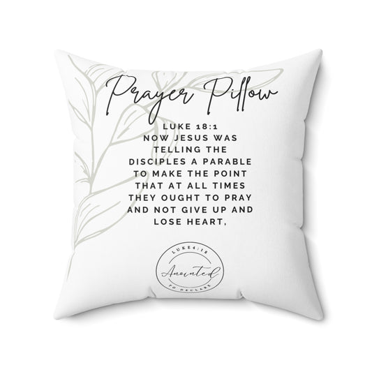 FAMILY PRAYER LUKE 18:1 - Faux Suede Square Pillow - 12