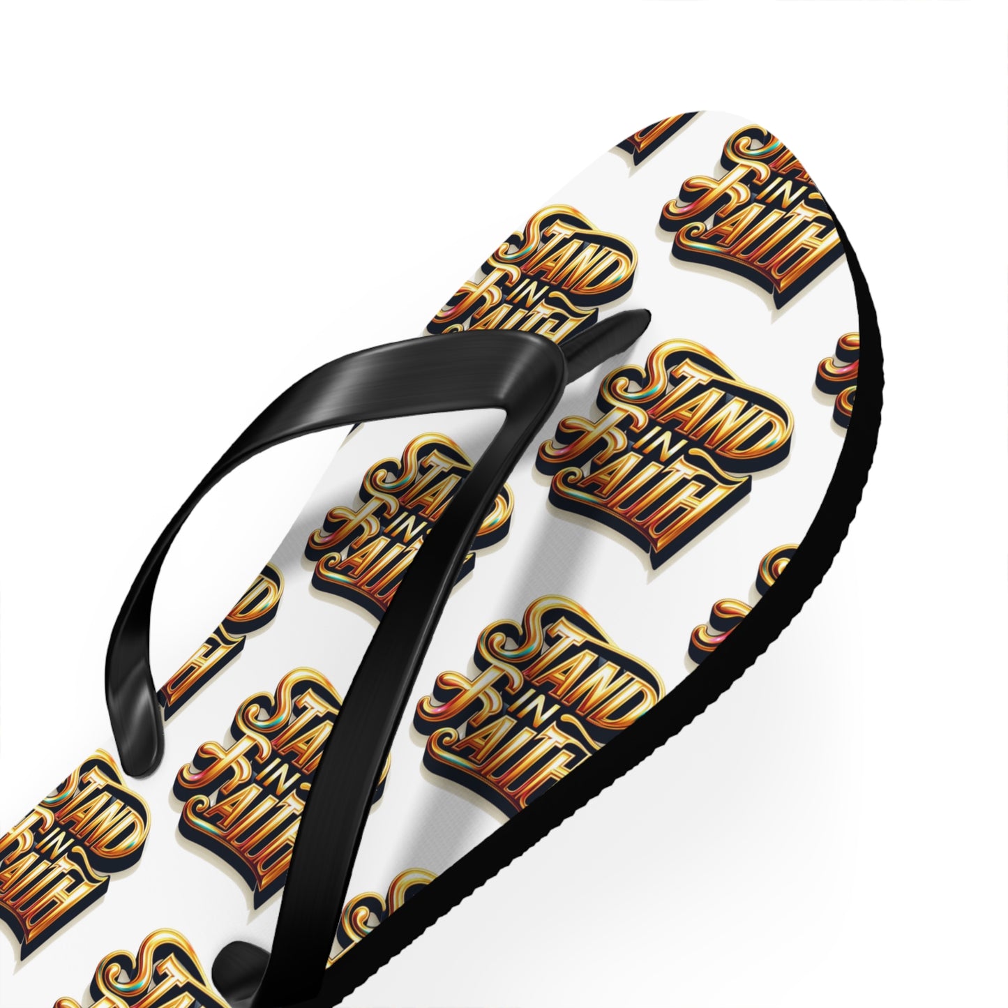 STAND IN FAITH Flip Flops - Christian Religious Sandals, Inspirational Beach Shoes, Summer Footwear, Scripture Thong Slippers, Religious