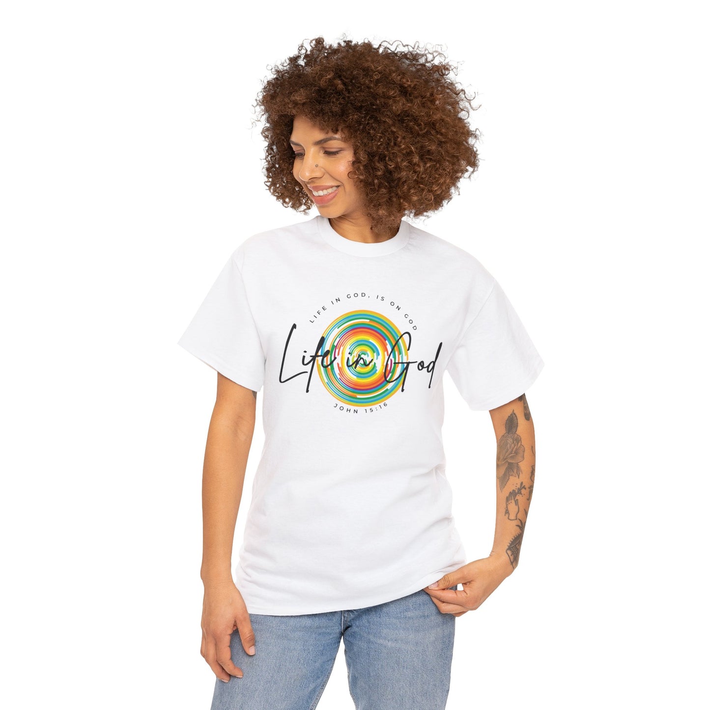 LIFE IN GOD 1 - Unisex Heavy Cotton Tee