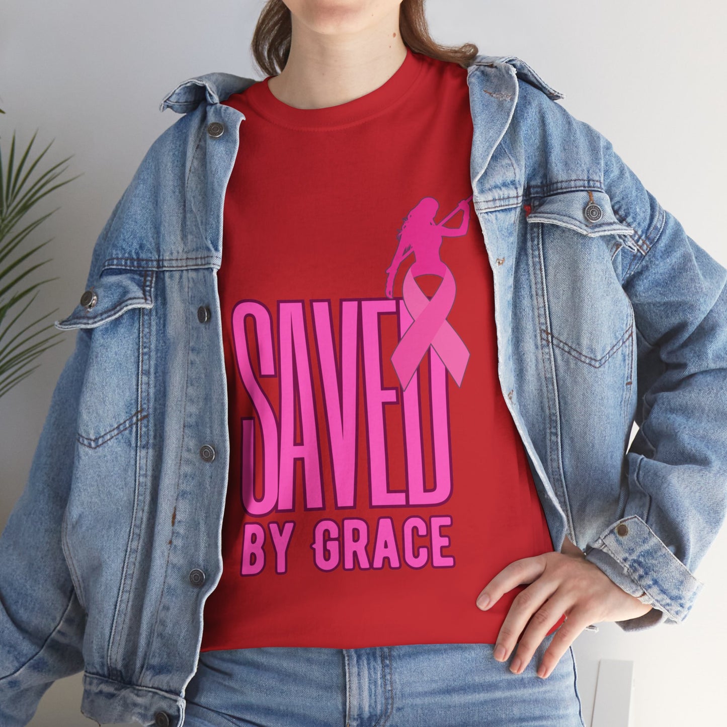 SAVED BY GRACE  1- Unisex Heavy Cotton Tee