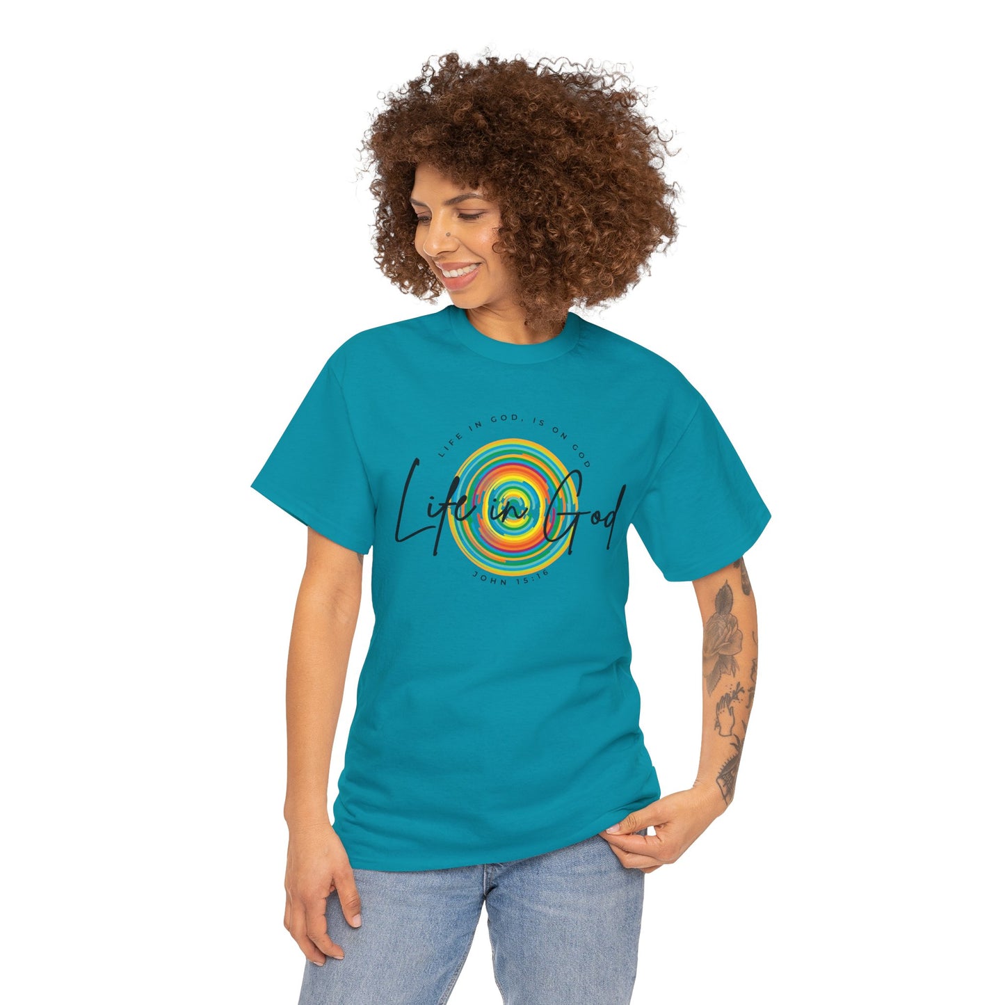 LIFE IN GOD 1 - Unisex Heavy Cotton Tee