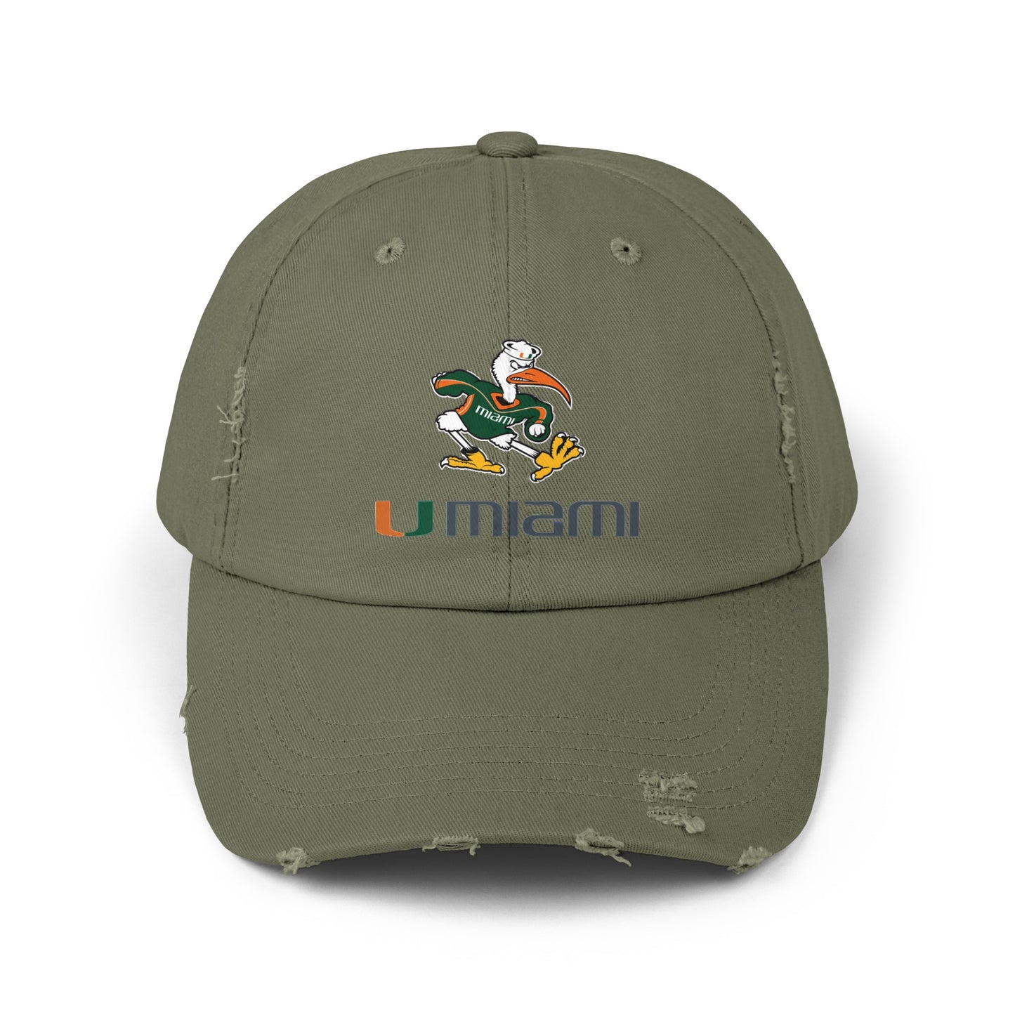 Miami Hurricane Distressed Cap