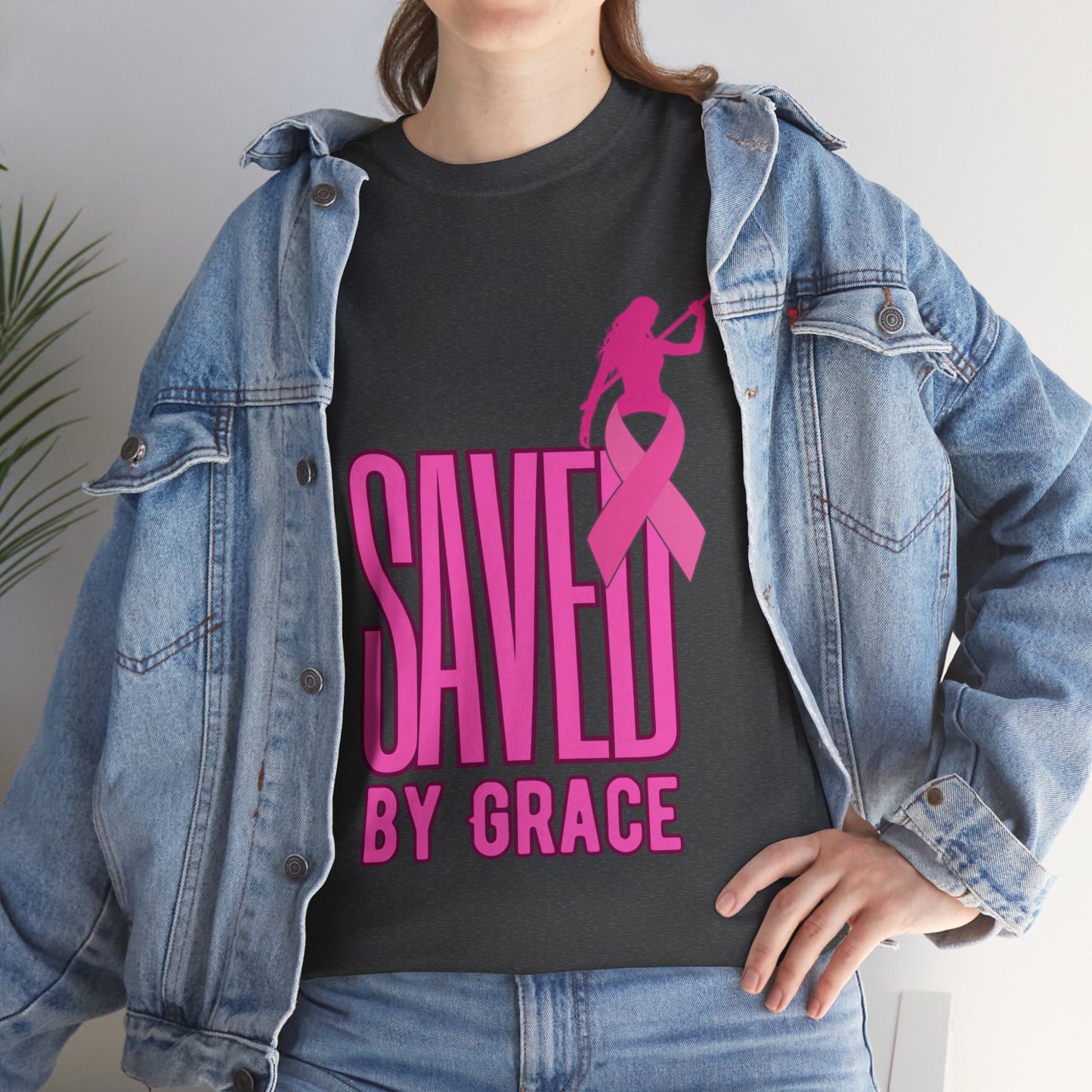 SAVED BY GRACE  1- Unisex Heavy Cotton Tee