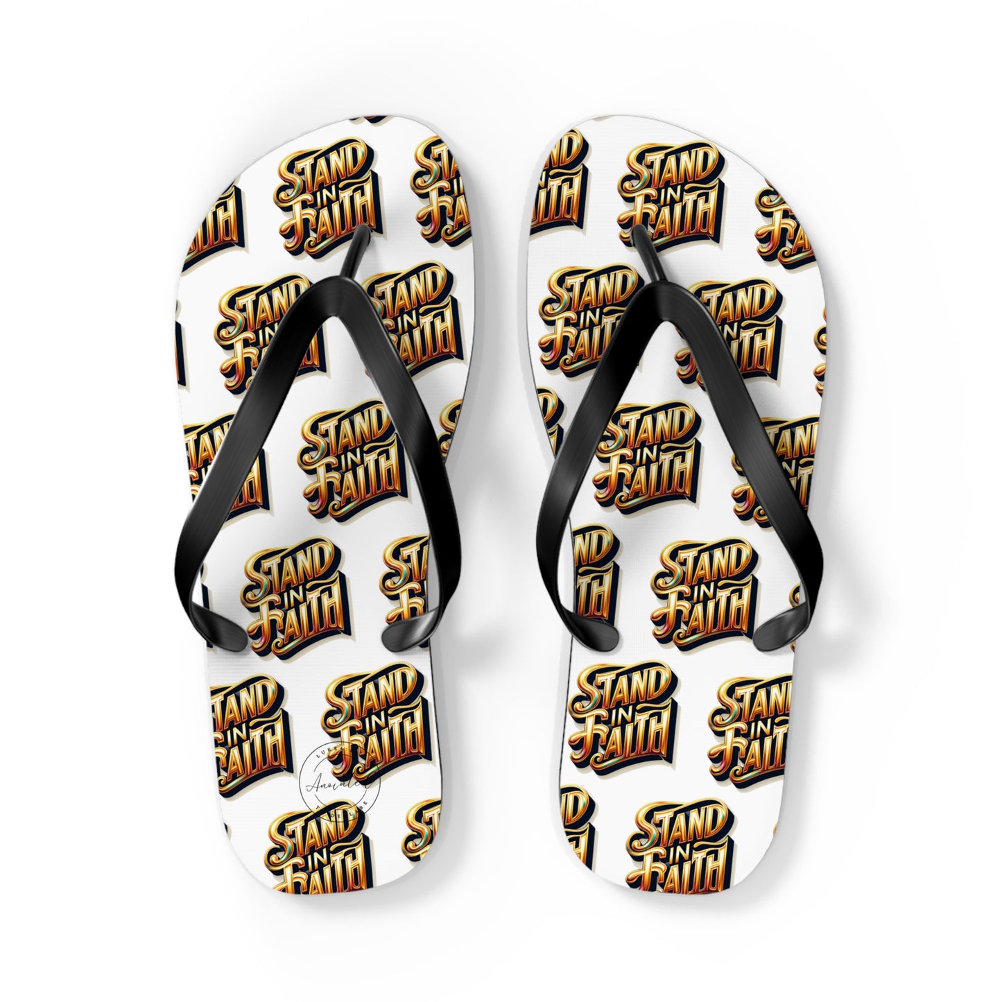 STAND IN FAITH Flip Flops - Christian Religious Sandals, Inspirational Beach Shoes, Summer Footwear, Scripture Thong Slippers, Religious