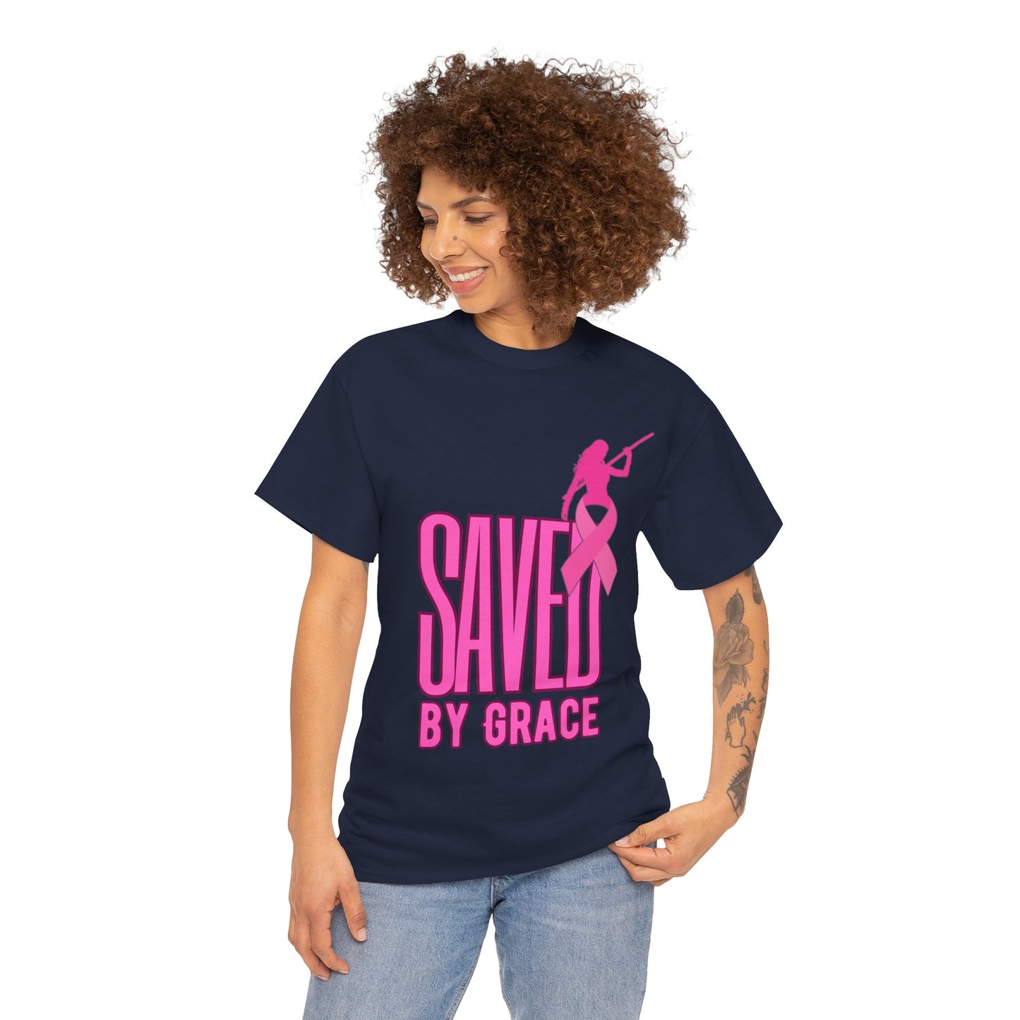 SAVED BY GRACE  1- Unisex Heavy Cotton Tee