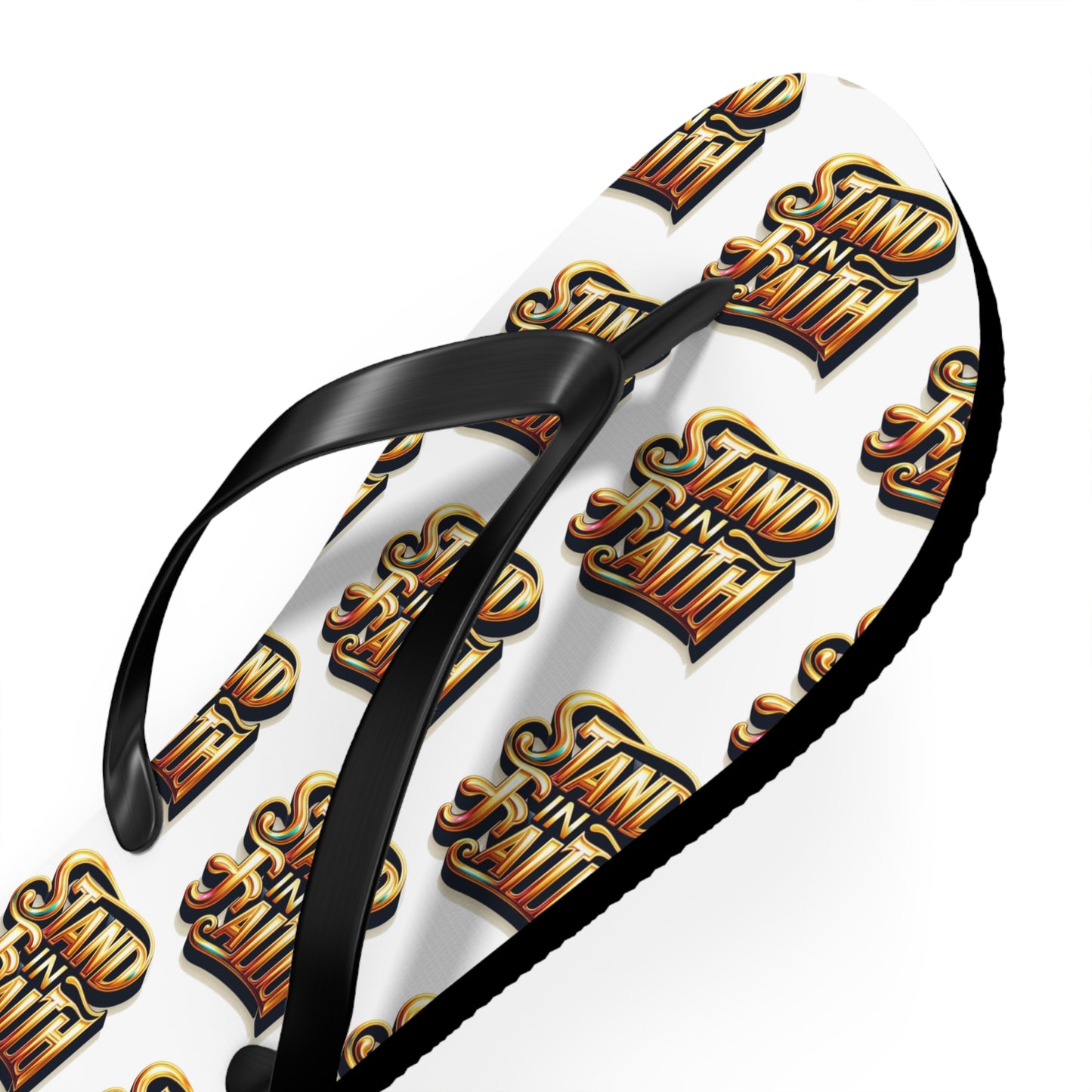 STAND IN FAITH Flip Flops - Christian Religious Sandals, Inspirational Beach Shoes, Summer Footwear, Scripture Thong Slippers, Religious