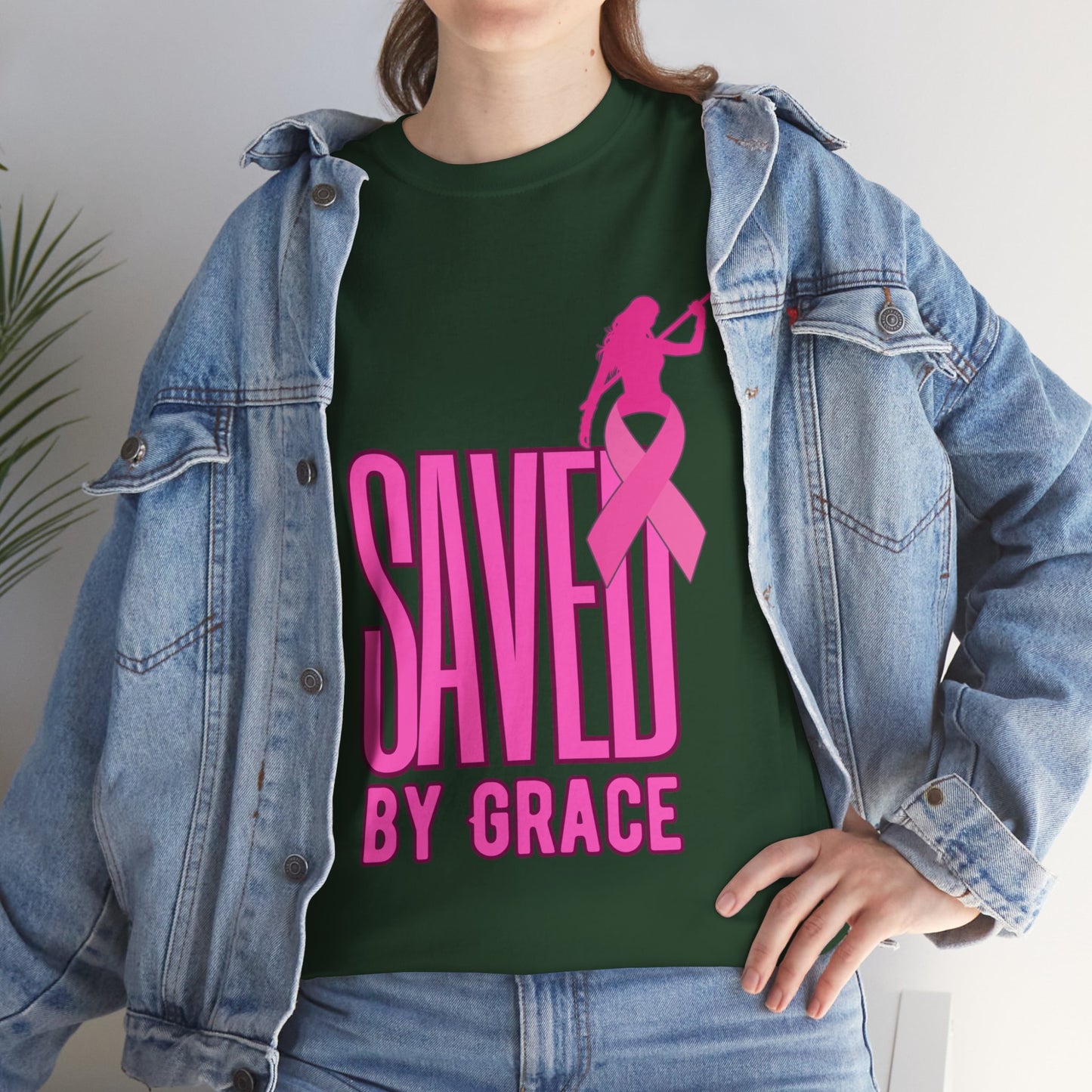 SAVED BY GRACE  1- Unisex Heavy Cotton Tee