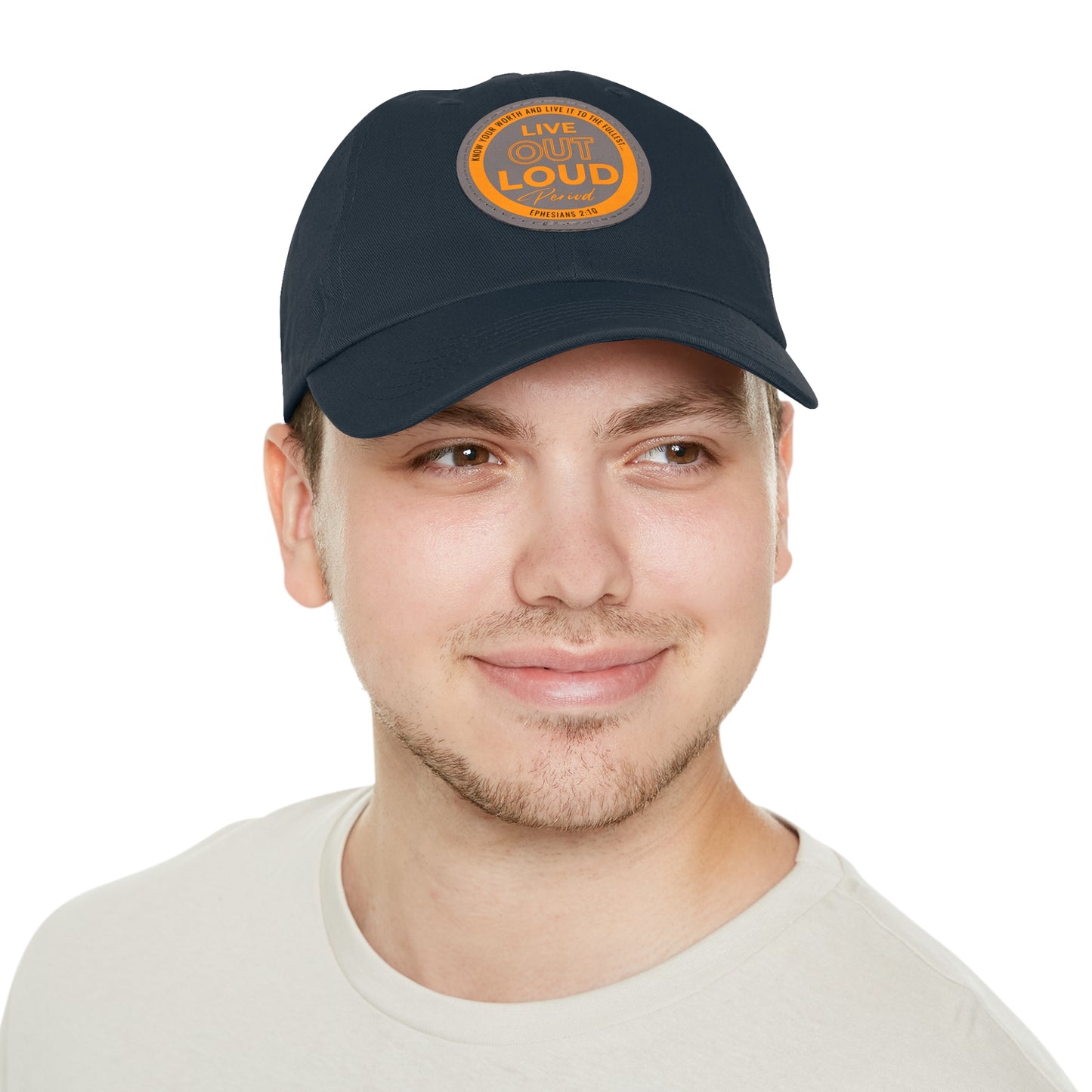 Hat with Leather Patch (Round)
