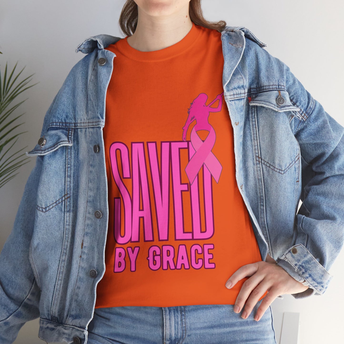 SAVED BY GRACE  1- Unisex Heavy Cotton Tee