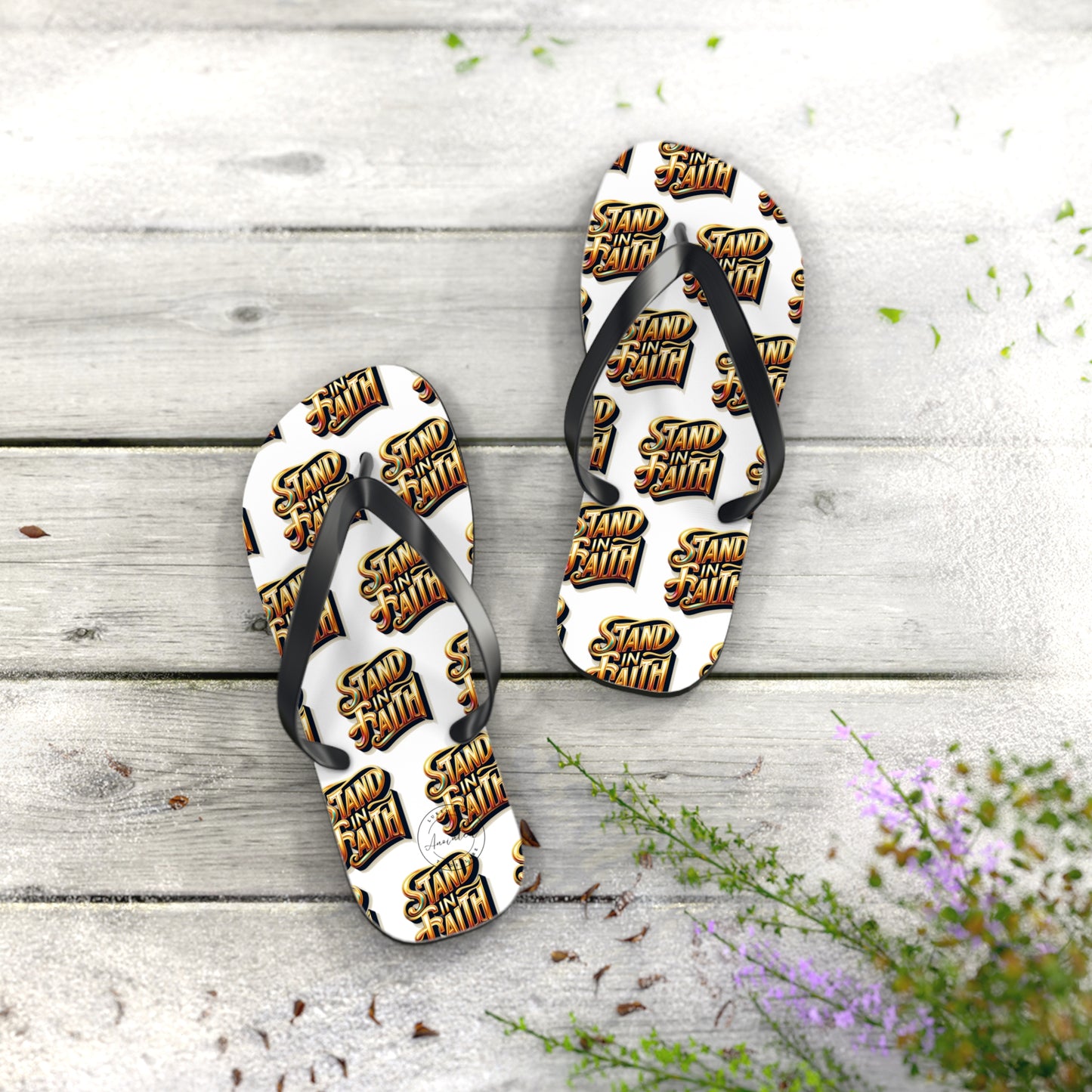 STAND IN FAITH Flip Flops - Christian Religious Sandals, Inspirational Beach Shoes, Summer Footwear, Scripture Thong Slippers, Religious