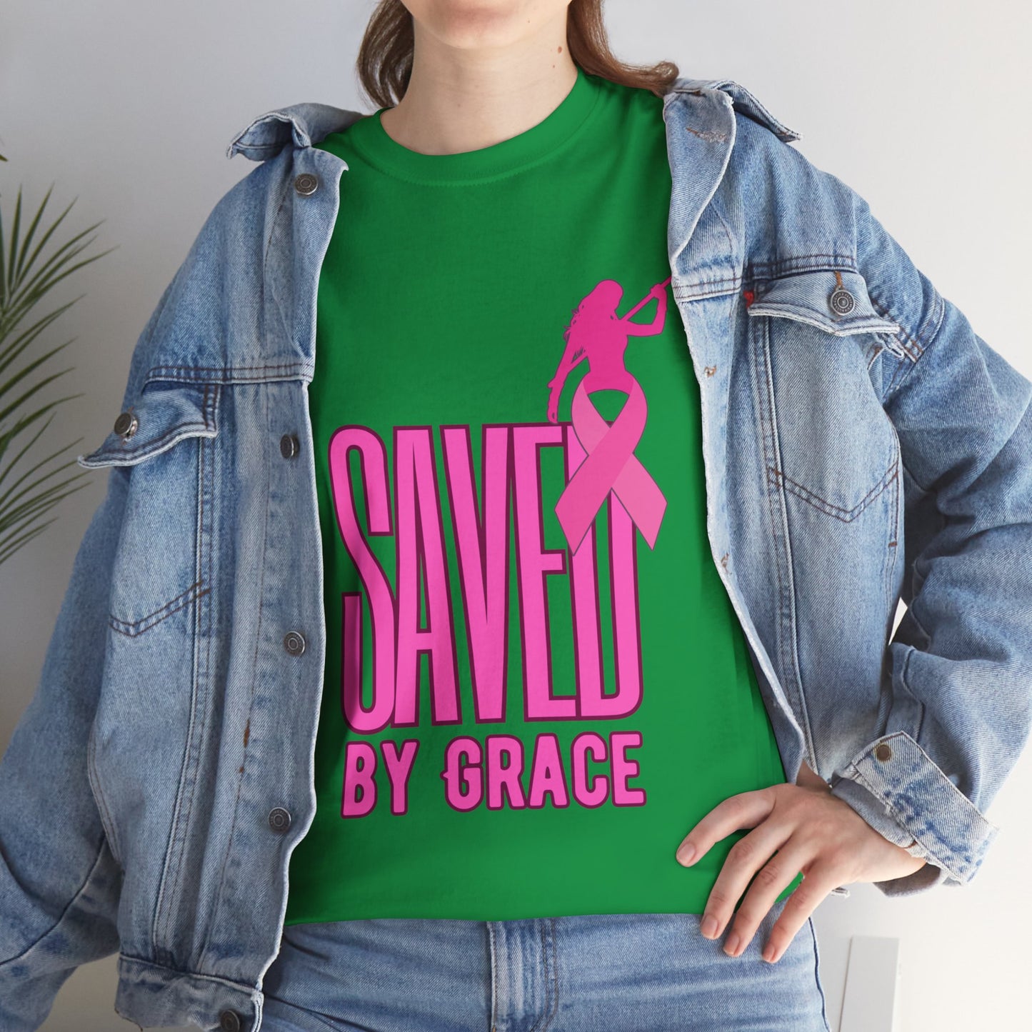 SAVED BY GRACE  1- Unisex Heavy Cotton Tee