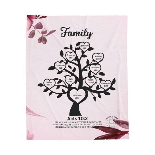FAMILY ACTS 10:2 - Velveteen Plush Blanket 1