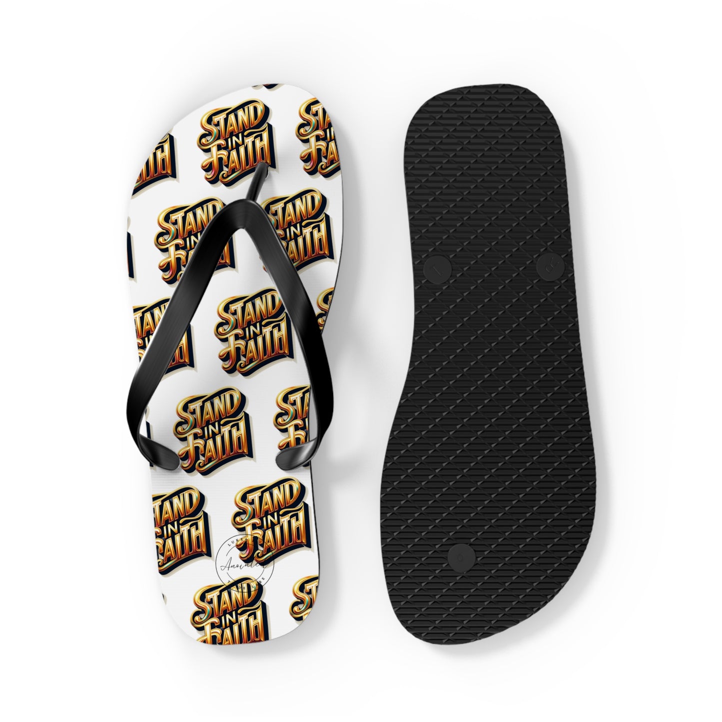 STAND IN FAITH Flip Flops - Christian Religious Sandals, Inspirational Beach Shoes, Summer Footwear, Scripture Thong Slippers, Religious