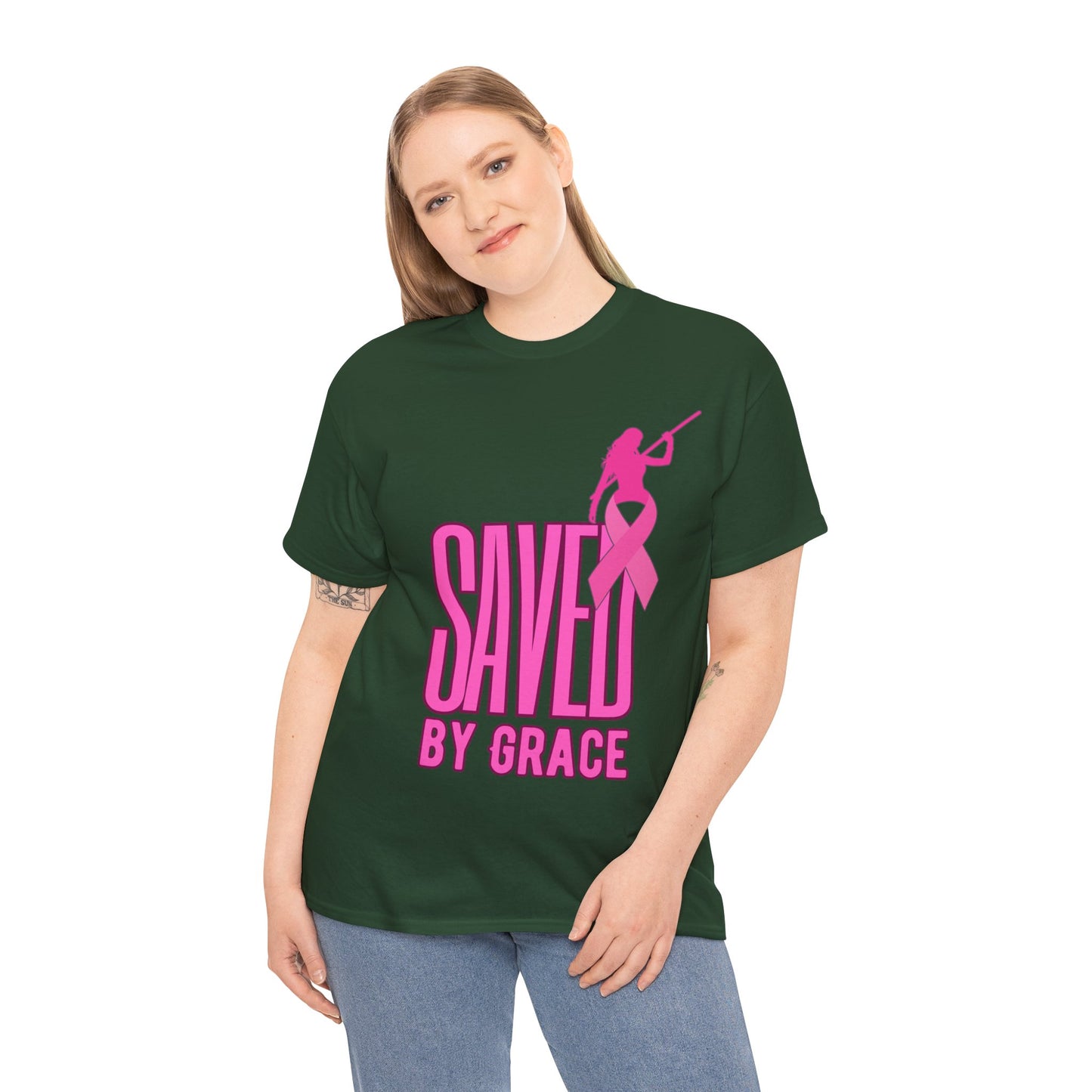 SAVED BY GRACE  1- Unisex Heavy Cotton Tee