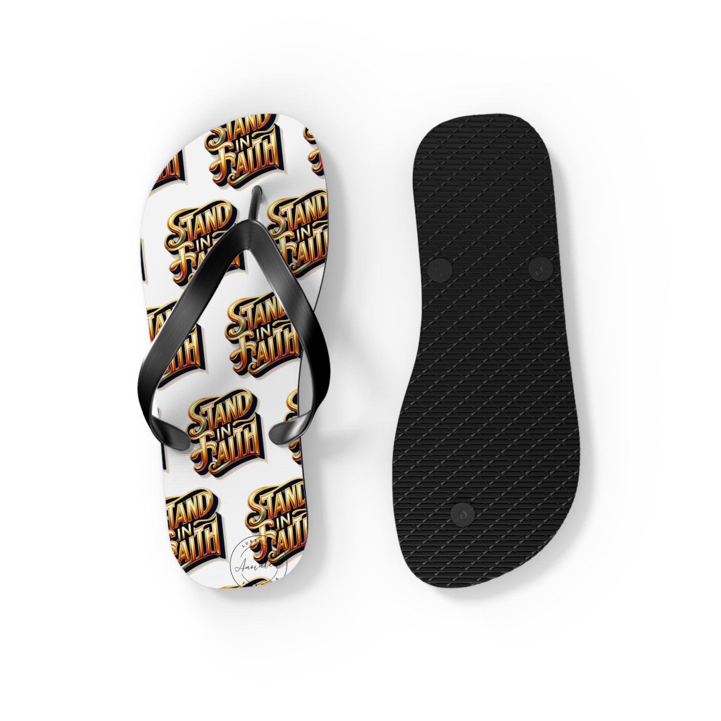 STAND IN FAITH Flip Flops - Christian Religious Sandals, Inspirational Beach Shoes, Summer Footwear, Scripture Thong Slippers, Religious