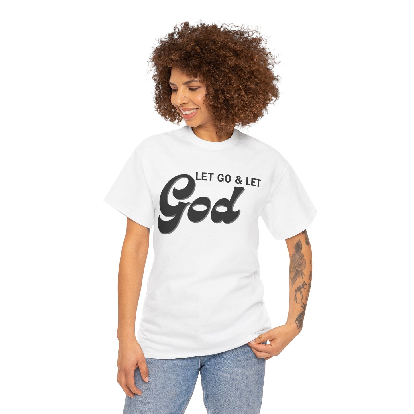 LET GO & LET GOD - 1- Unisex Heavy Cotton Tee