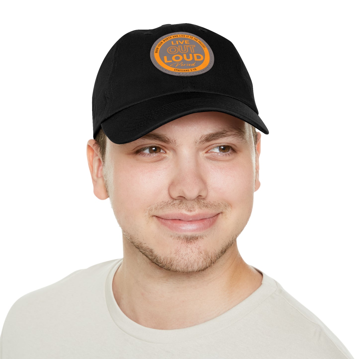 Hat with Leather Patch (Round)