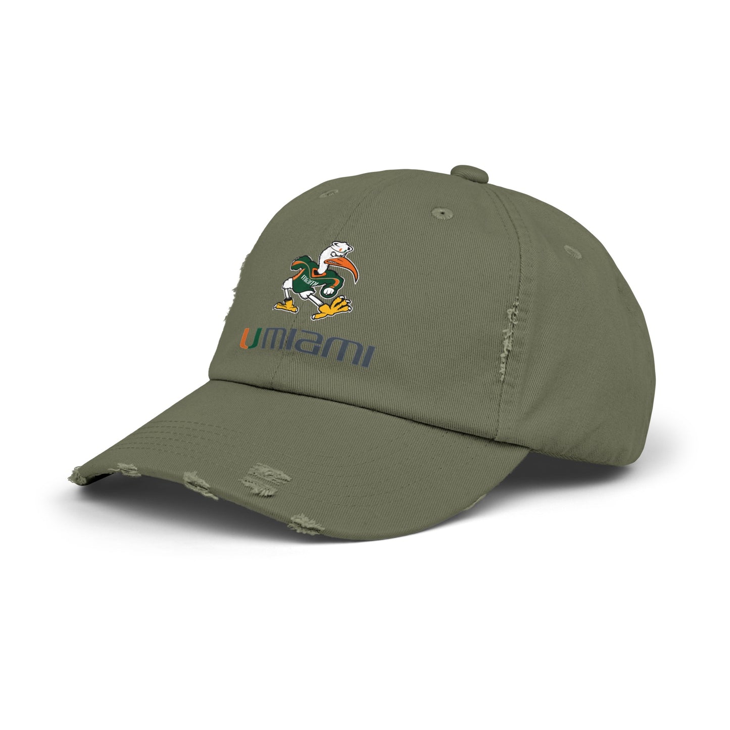 Miami Hurricane Distressed Cap