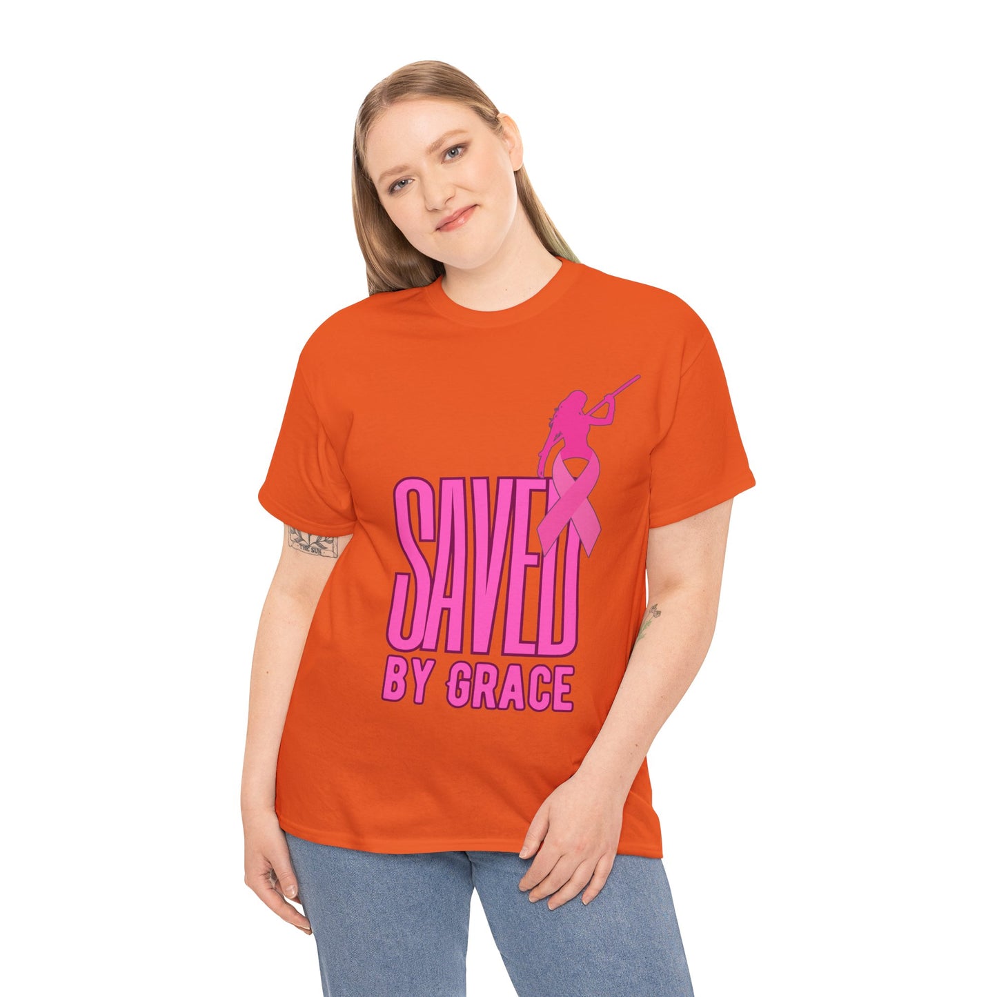 SAVED BY GRACE  1- Unisex Heavy Cotton Tee