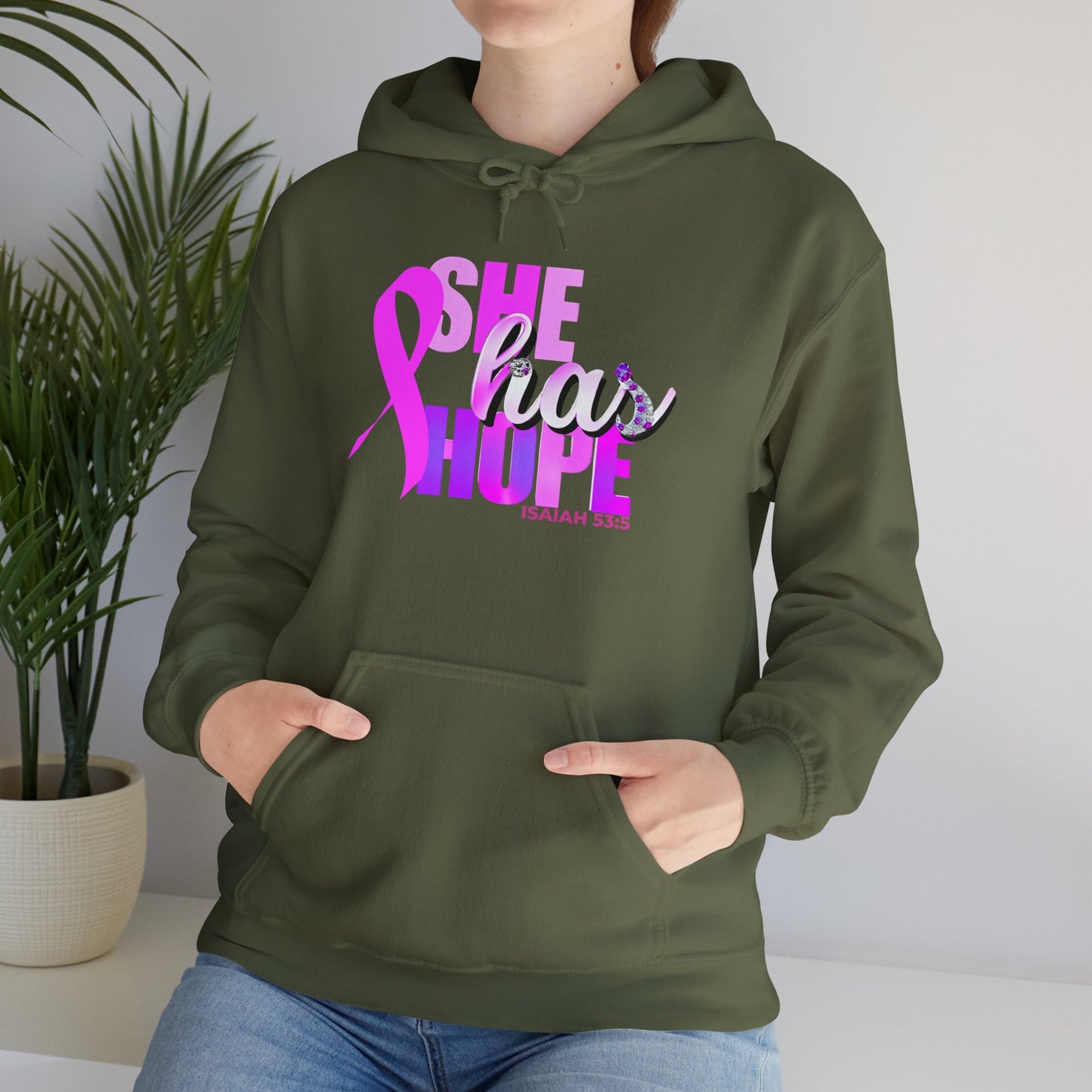 SHE HAS HOPE 1- Heavy Blend™ Hooded Sweatshirt
