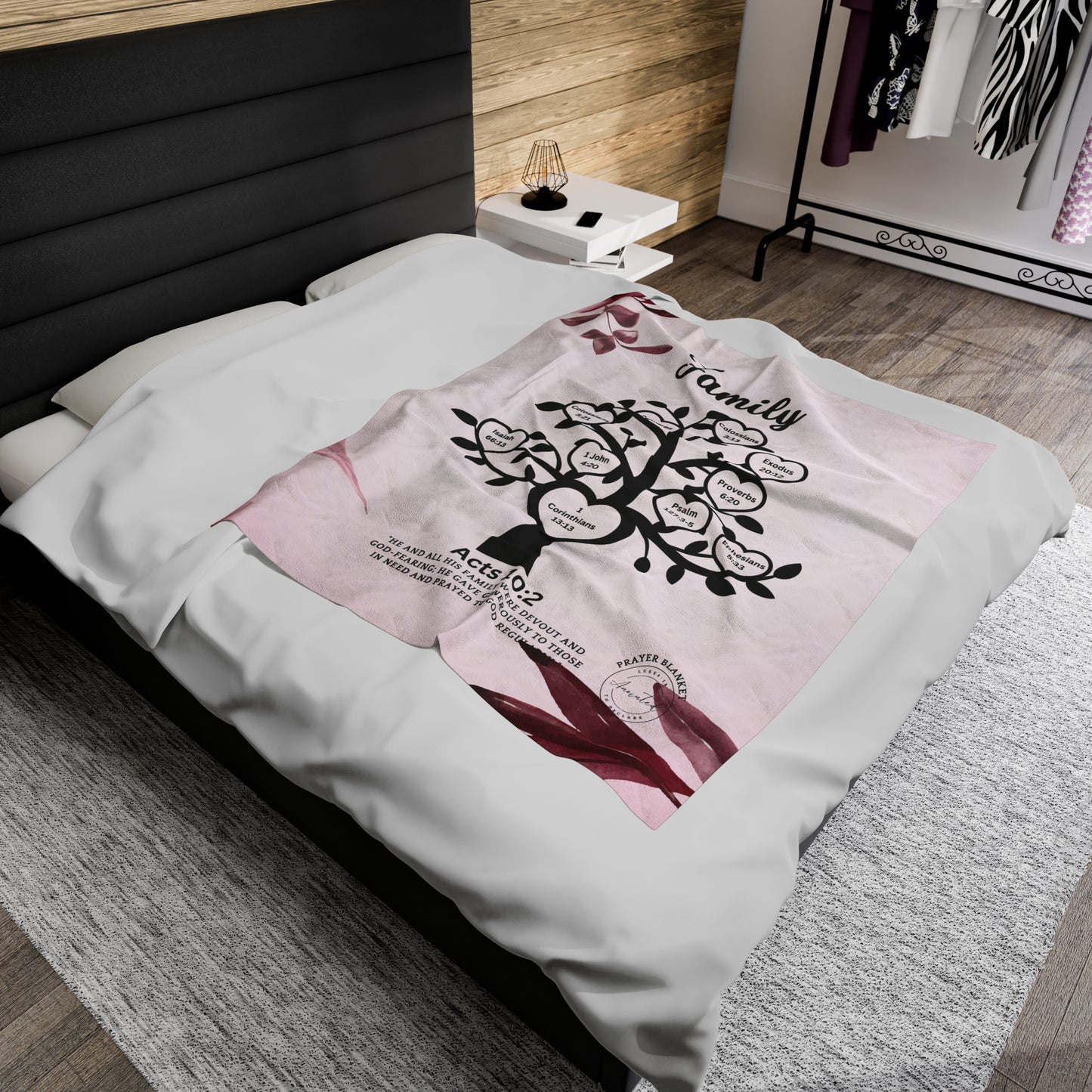 FAMILY ACTS 10:2 - Velveteen Plush Blanket 1