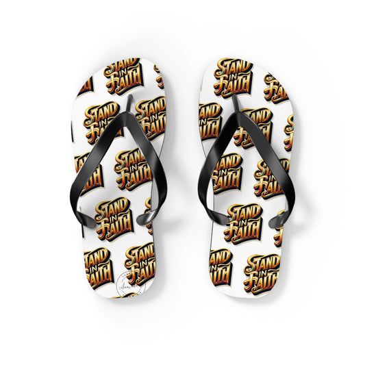 STAND IN FAITH Flip Flops - Christian Religious Sandals, Inspirational Beach Shoes, Summer Footwear, Scripture Thong Slippers, Religious