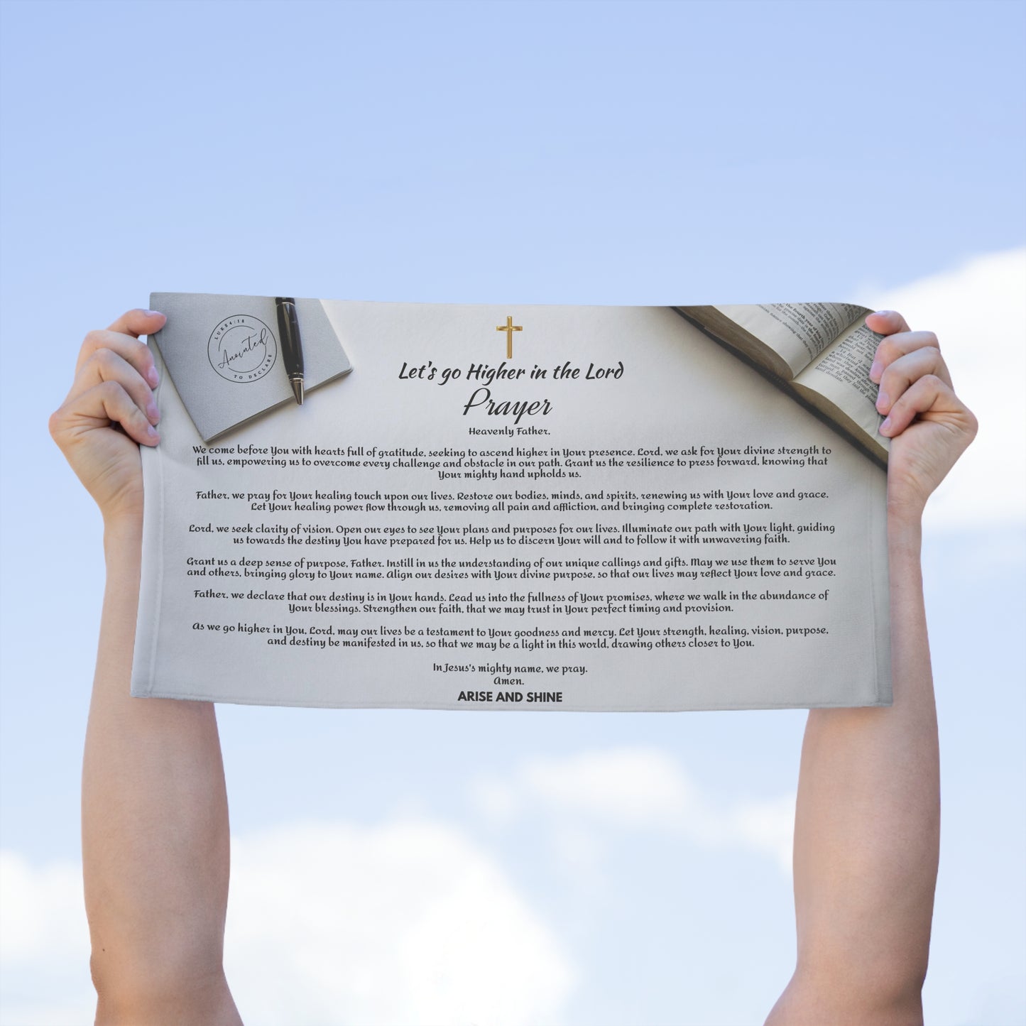 Let's go Higher in the Lord Prayer Towel, 11x18