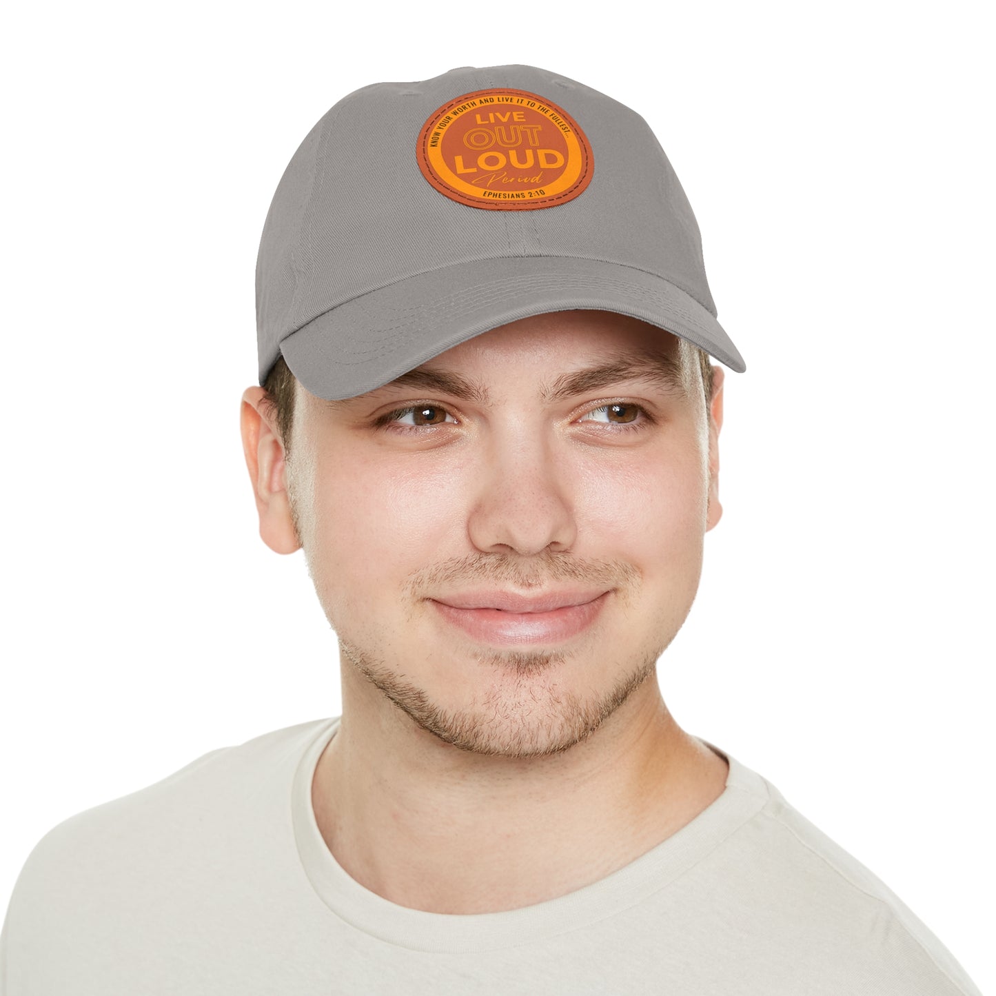 Hat with Leather Patch (Round)